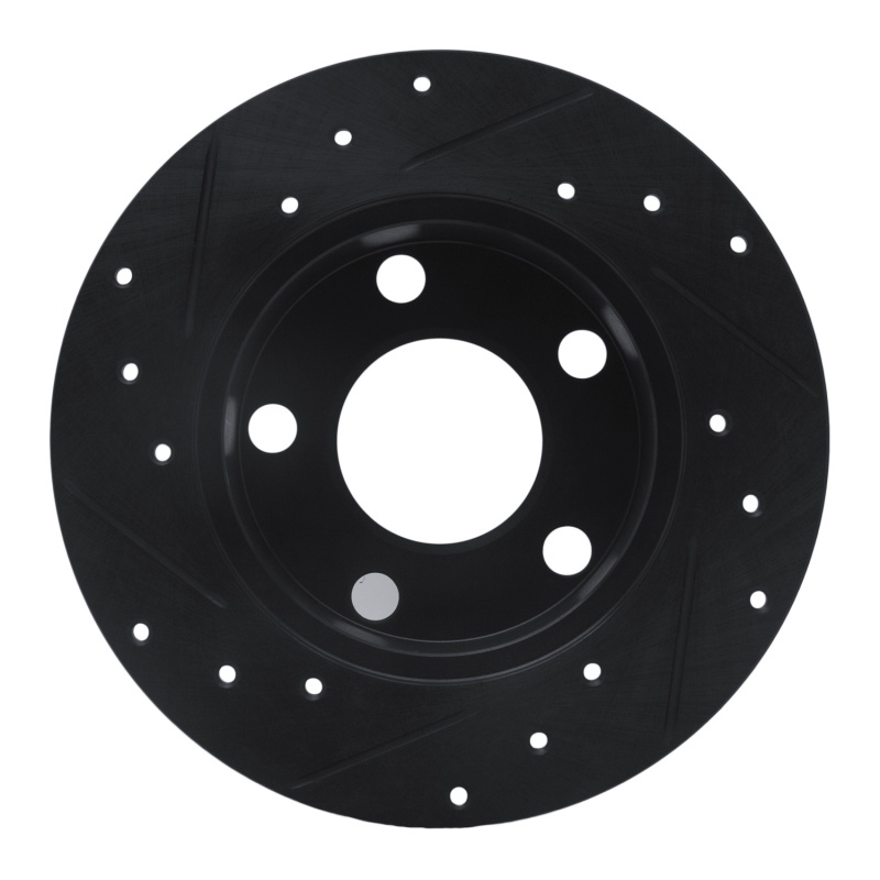 Audi 100 Quattro Brake Rotor (1) - Rear Right - R1 Concepts - Drilled & Slotted - Black - `92-`05